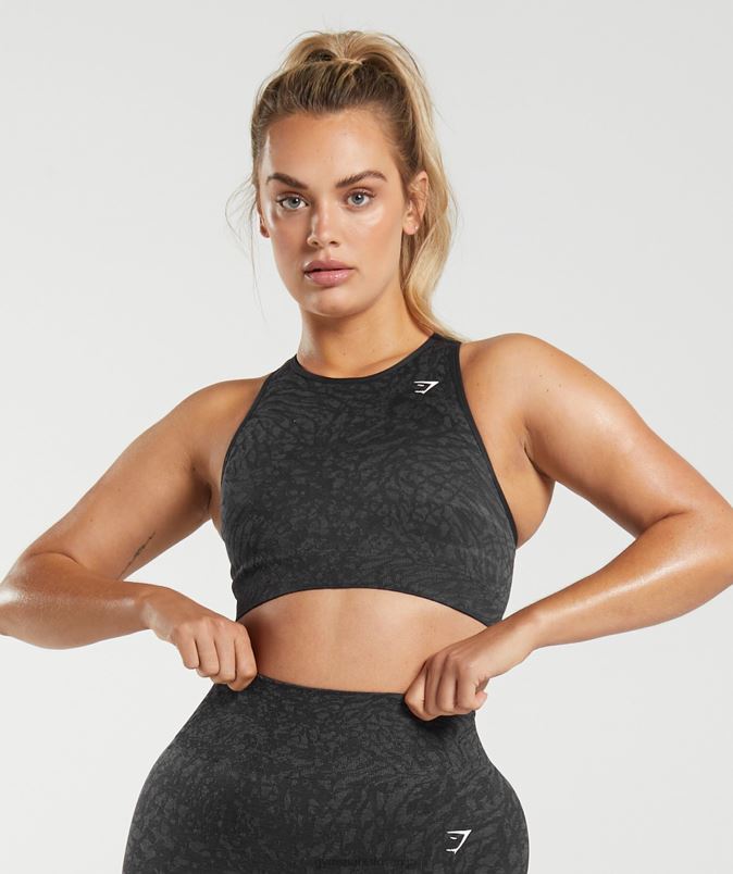 brezšivni športni nedrček za živali ženskeGymshark divji | Črna J00L2214