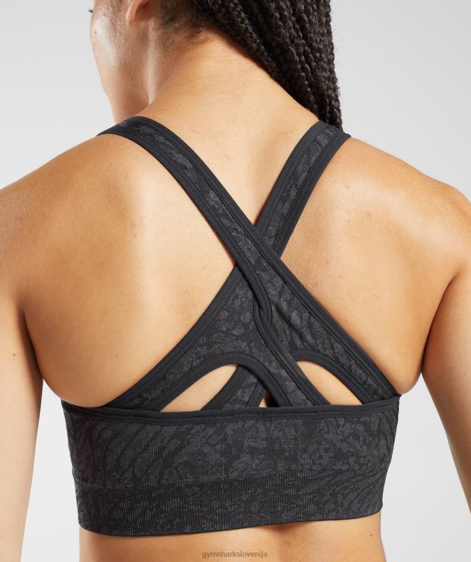 brezšivni športni nedrček za živali ženskeGymshark divji | Črna J00L2214