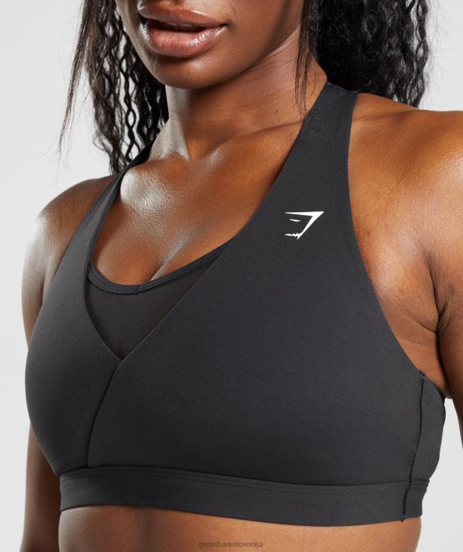 crossover športni nedrček ženskeGymshark Črna J00L2125