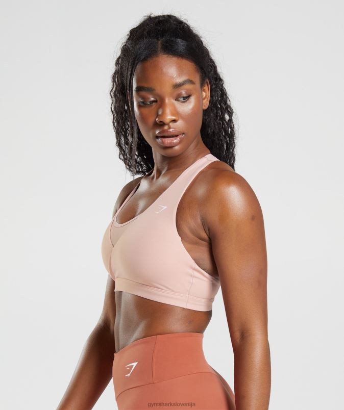 crossover športni nedrček ženskeGymshark skandi roza J00L2156