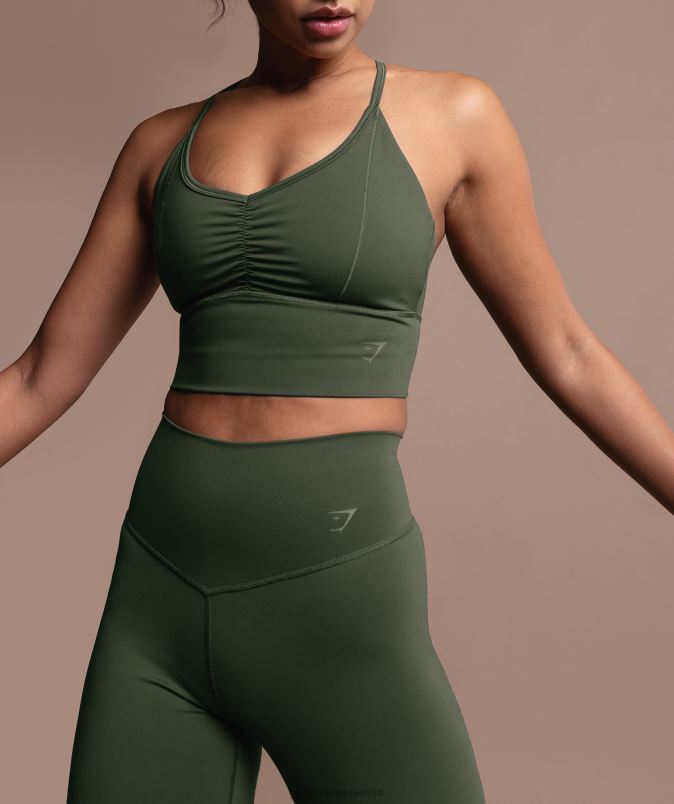 dvigniti športni nedrček s parangalom ženskeGymshark mah olivno J00L2157