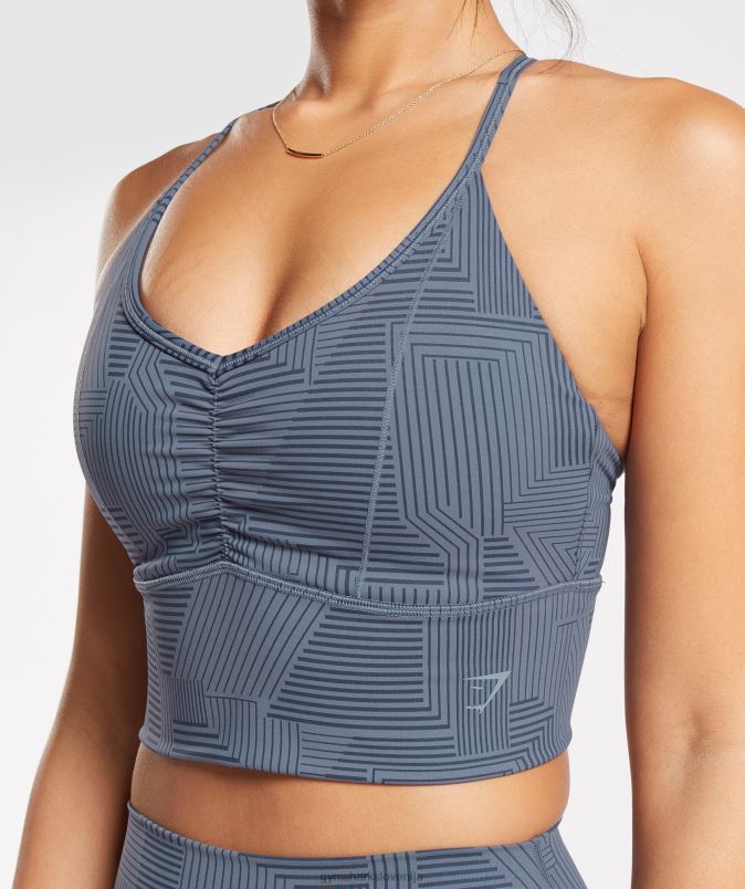 dvigniti športni nedrček s parangalom ženskeGymshark večerna modra J00L2182
