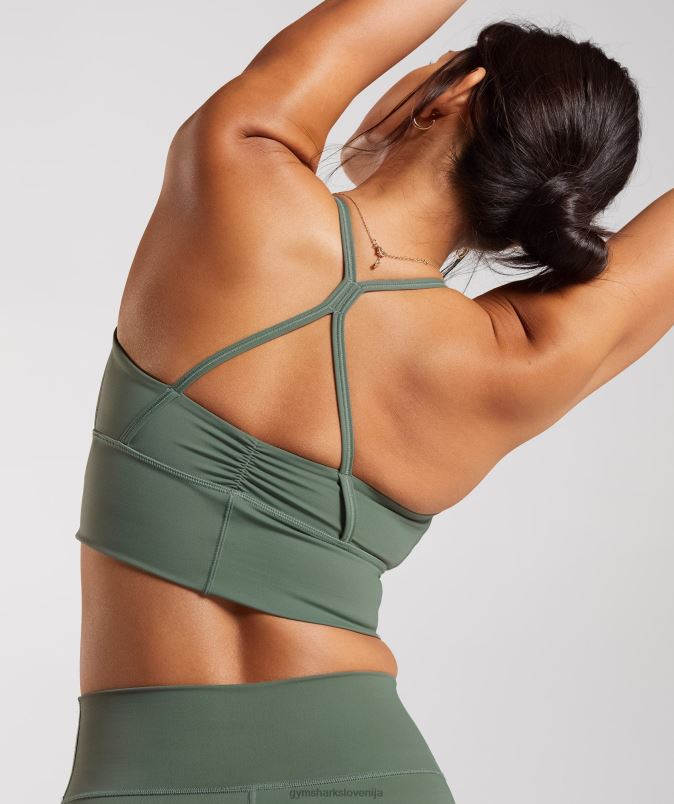 dvigniti športni nedrček s parangalom ženskeGymshark vrba zelena J00L2123