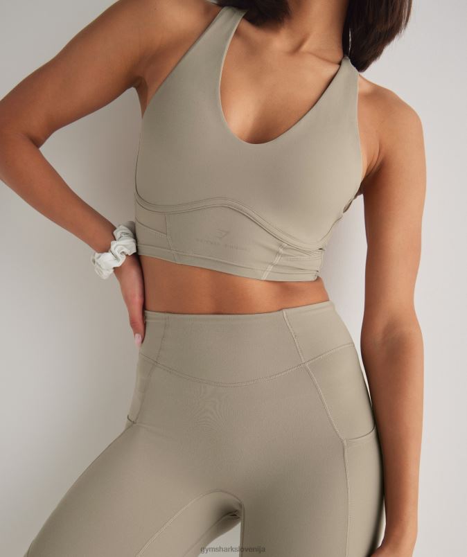 nedrček whitney s parangalom ženskeGymshark cementno rjava J00L2229