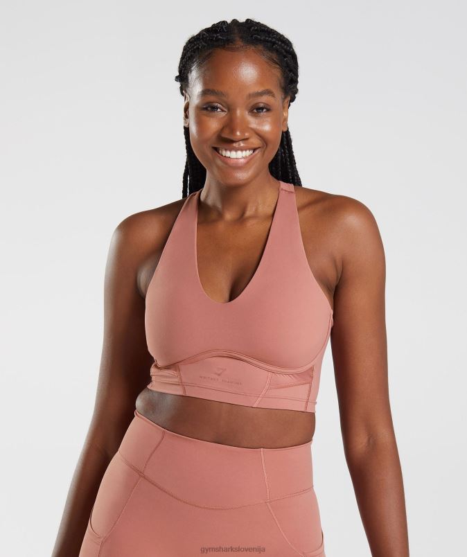 nedrček whitney s parangalom ženskeGymshark kanjonsko rdeča J00L2201