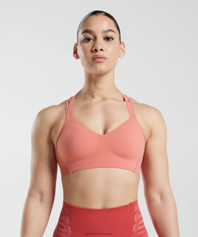 neomejen športni nedrček ženskeGymshark terakota roza J00L2134