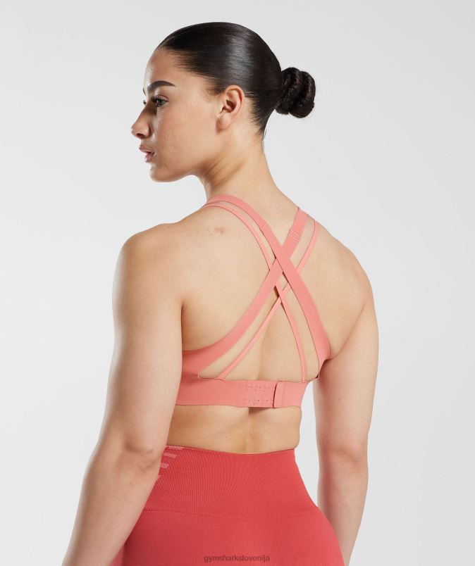 neomejen športni nedrček ženskeGymshark terakota roza J00L2134
