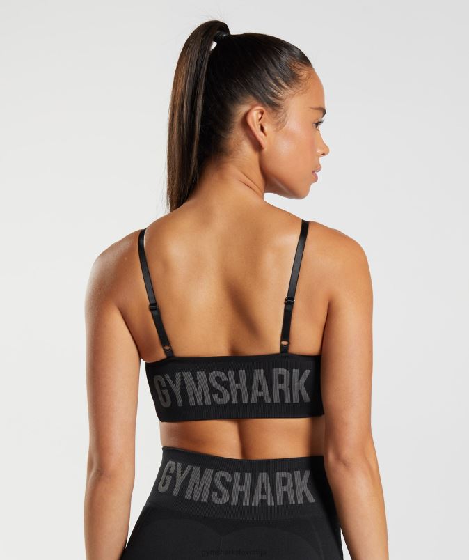 športni modrček s fleksibilnimi naramnicami ženskeGymshark Črna J00L2196