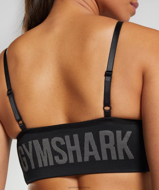 športni modrček s fleksibilnimi naramnicami ženskeGymshark Črna J00L2196