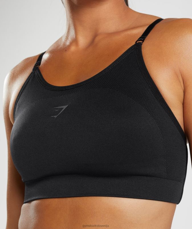 športni modrček s fleksibilnimi naramnicami ženskeGymshark Črna J00L2196