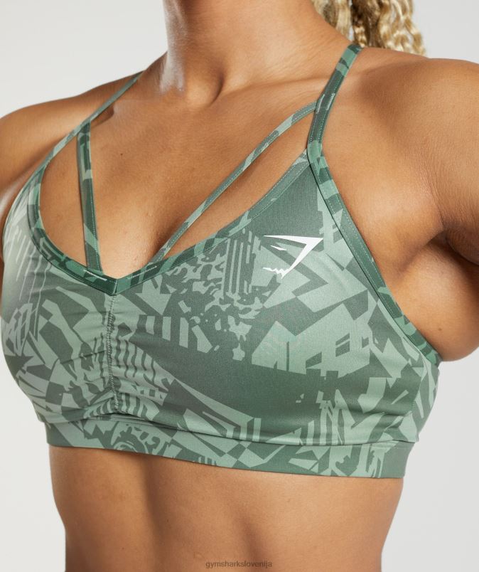 športni nedrček gs power ženskeGymshark žajbelj zeleni potisk J00L2148