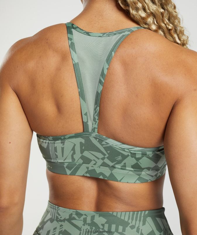 športni nedrček gs power ženskeGymshark žajbelj zeleni potisk J00L2148