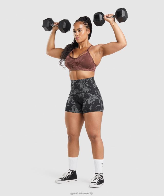 športni nedrček gs power ženskeGymshark češnjevo rjav potisk J00L2221