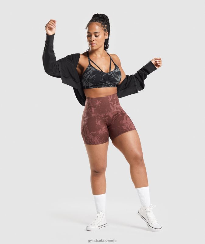 športni nedrček gs power ženskeGymshark črni tisk J00L2199