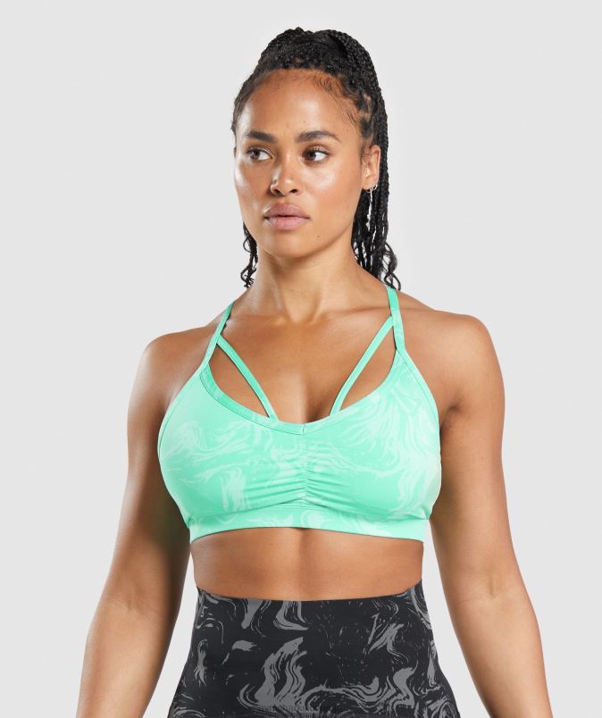 športni nedrček gs power ženskeGymshark svetlo turkizen tisk J00L2187