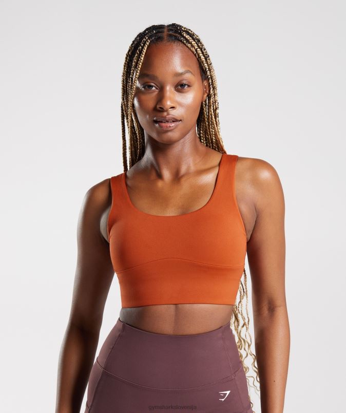 športni nedrček s parangalom ženskeGymshark opečnato rdeča J00L2142