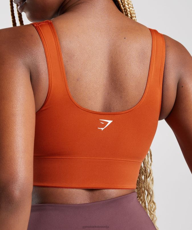 športni nedrček s parangalom ženskeGymshark opečnato rdeča J00L2142