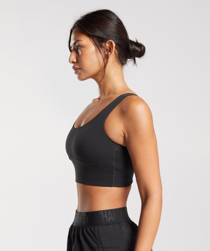 športni nedrček s parangalom ženskeGymshark Črna J00L2119