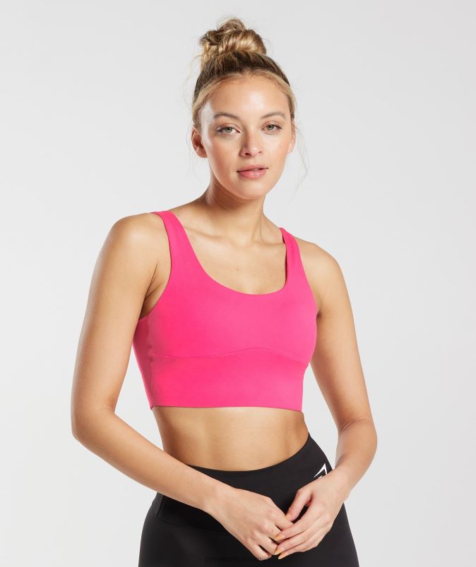 športni nedrček s parangalom ženskeGymshark svetla fuksija J00L2130