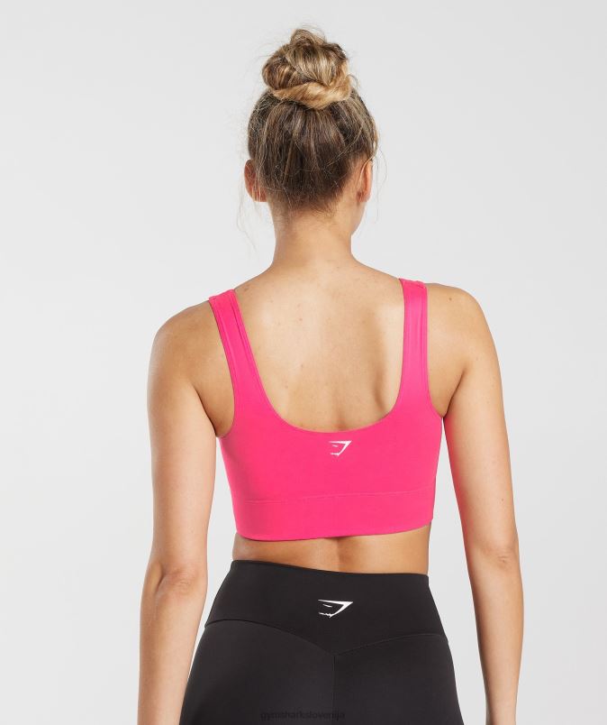 športni nedrček s parangalom ženskeGymshark svetla fuksija J00L2130