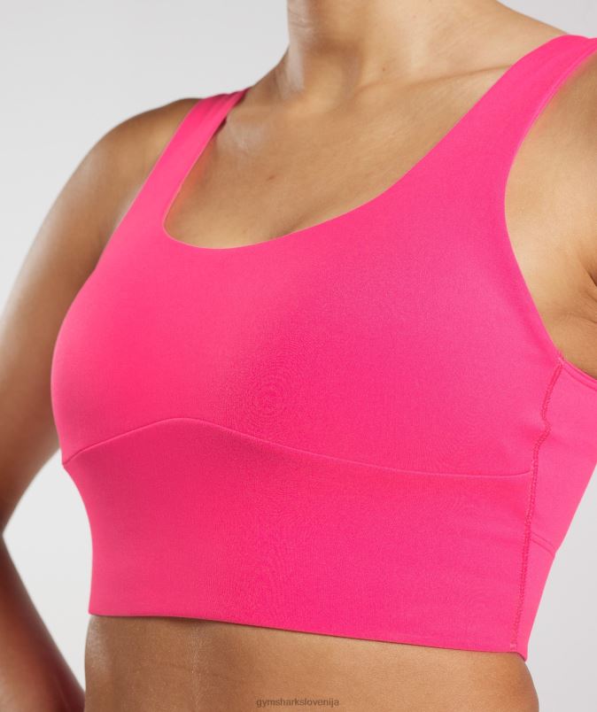 športni nedrček s parangalom ženskeGymshark svetla fuksija J00L2130