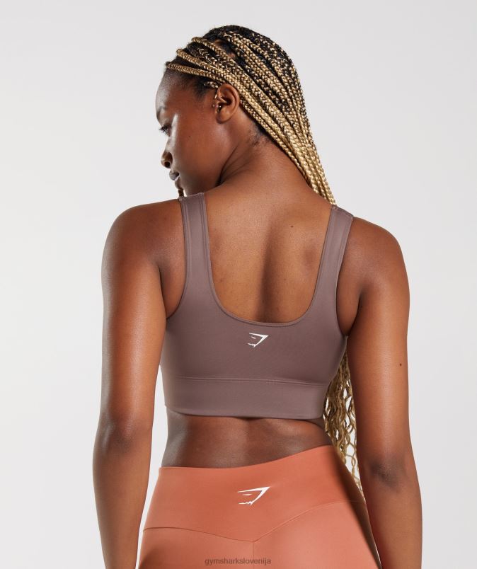 športni nedrček s parangalom ženskeGymshark tartufasto rjava J00L2149