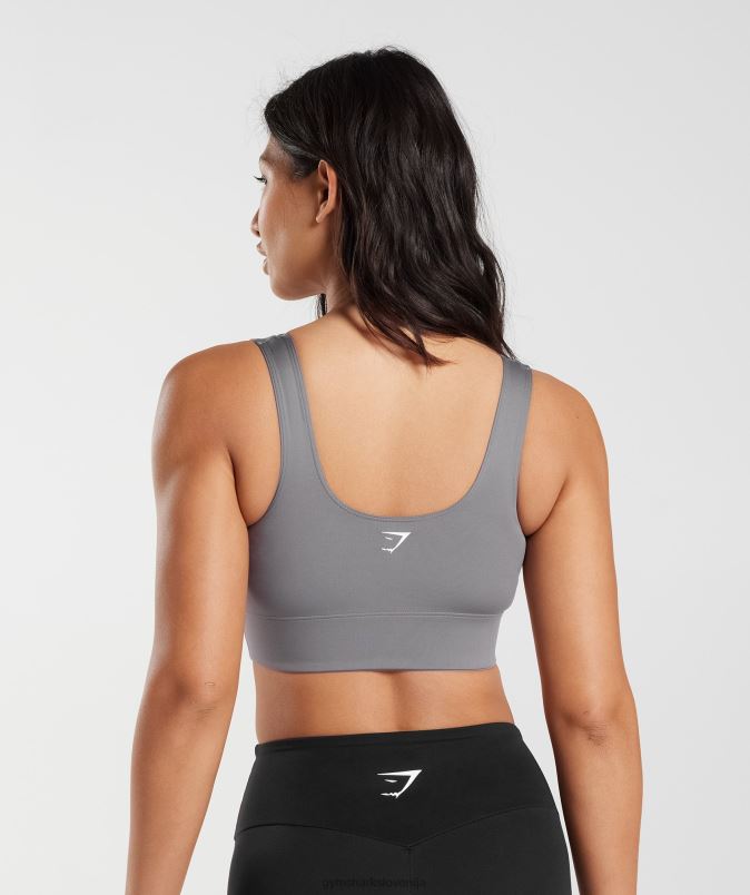 športni nedrček s parangalom ženskeGymshark titan siva J00L2167