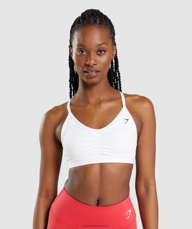 športni nedrček z naborki ženskeGymshark bela J00L2208