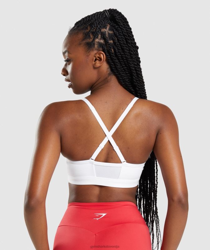 športni nedrček z naborki ženskeGymshark bela J00L2208