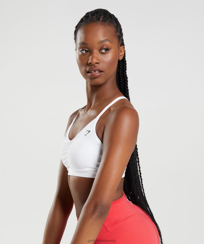 športni nedrček z naborki ženskeGymshark bela J00L2208