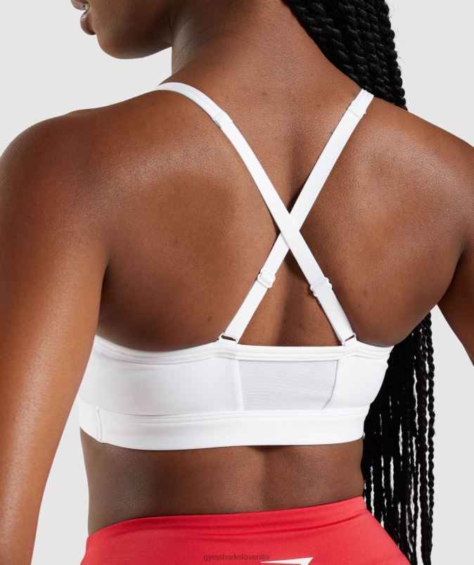 športni nedrček z naborki ženskeGymshark bela J00L2208
