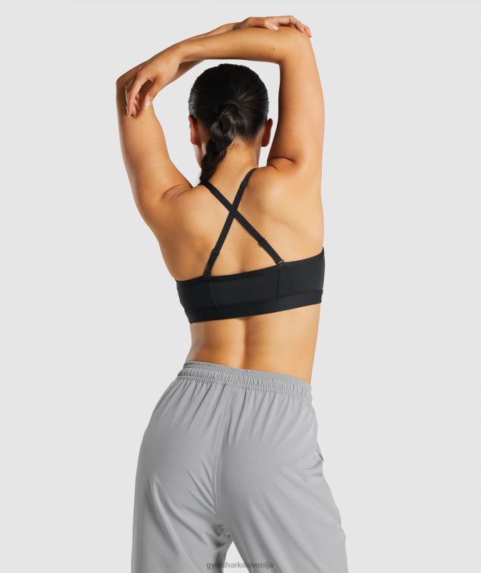 športni nedrček z naborki ženskeGymshark Črna J00L2197