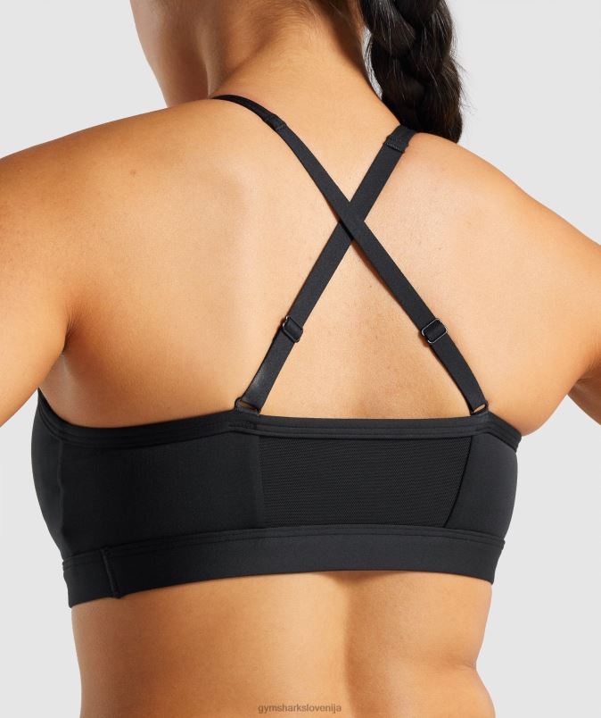 športni nedrček z naborki ženskeGymshark Črna J00L2197