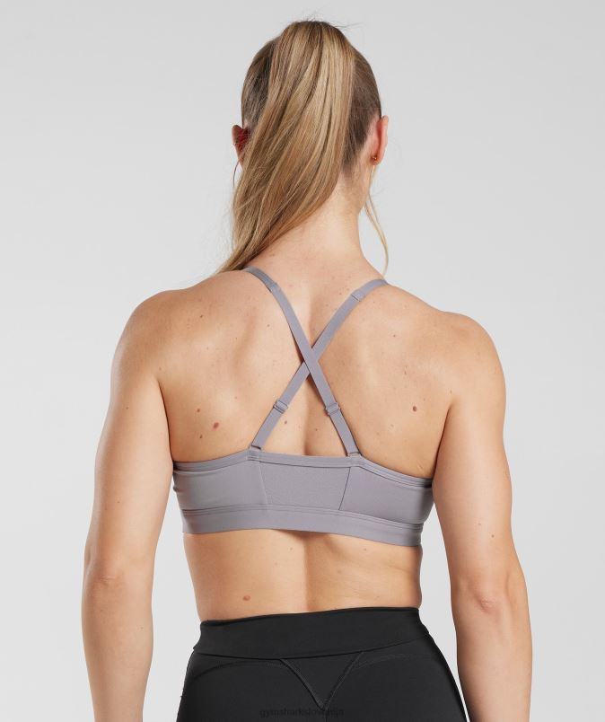 športni nedrček z naborki ženskeGymshark skrilavca sivke J00L2124