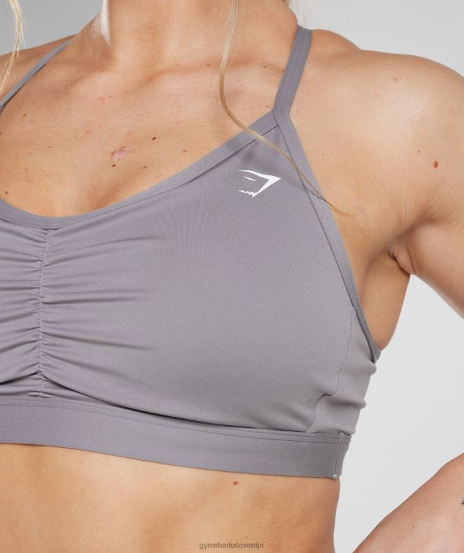 športni nedrček z naborki ženskeGymshark skrilavca sivke J00L2124