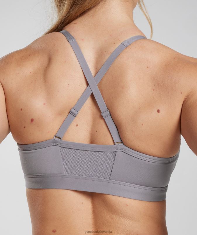 športni nedrček z naborki ženskeGymshark skrilavca sivke J00L2124