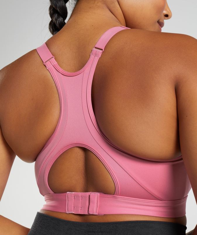 športni nedrček z visokim ovratnikom in visoko podporo ženskeGymshark cveti roza J00L2170