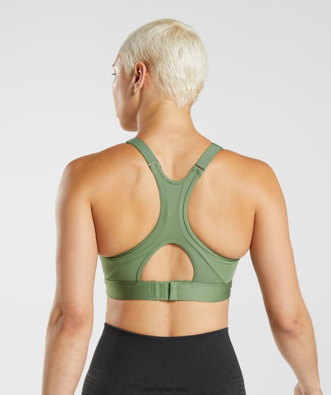 športni nedrček z visokim ovratnikom in visoko podporo ženskeGymshark iguana zelena J00L2191