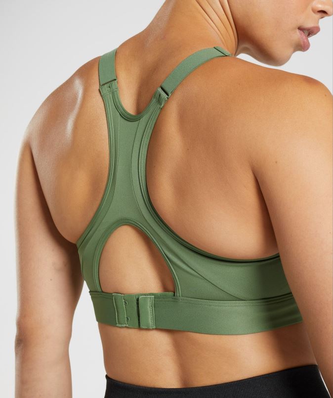 športni nedrček z visokim ovratnikom in visoko podporo ženskeGymshark iguana zelena J00L2191