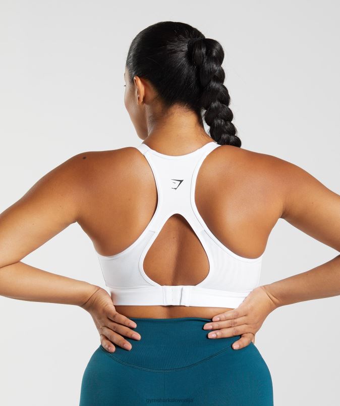športni nedrček z visoko podporo na hrbtu ženskeGymshark bela J00L2179