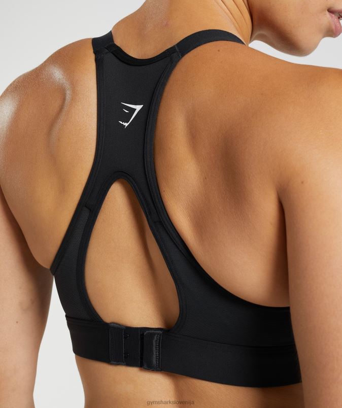 športni nedrček z visoko podporo na hrbtu ženskeGymshark Črna J00L2194