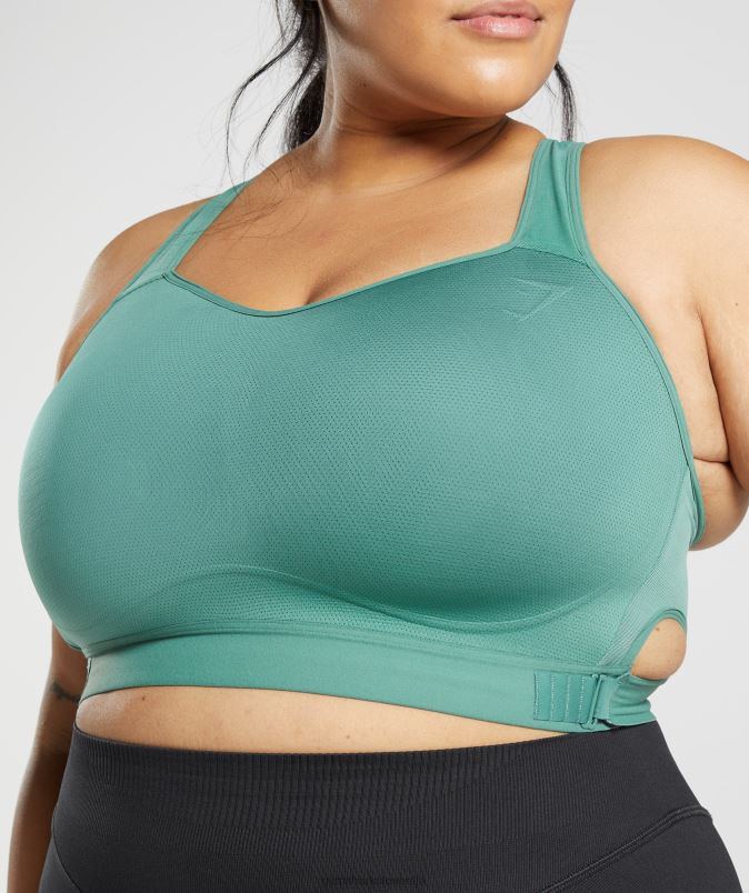 športni nedrček z visoko podporo racerback ženskeGymshark hoya zelena J00L2178