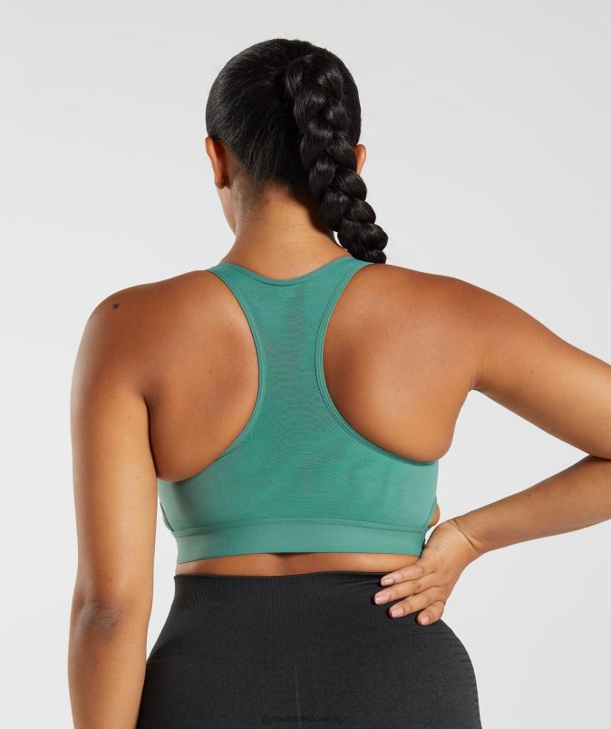 športni nedrček z visoko podporo racerback ženskeGymshark hoya zelena J00L2178