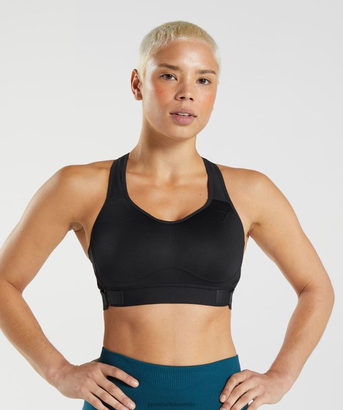 športni nedrček z visoko podporo racerback ženskeGymshark Črna J00L2147