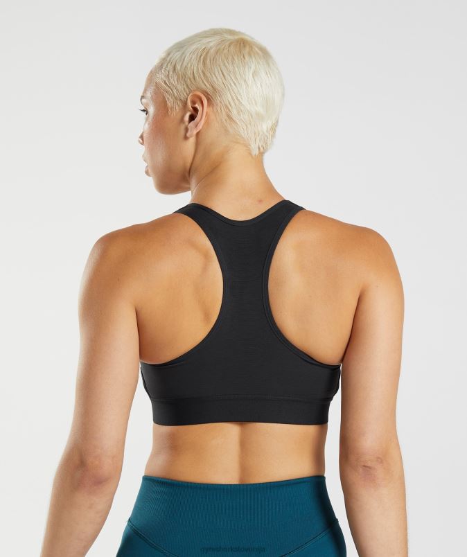 športni nedrček z visoko podporo racerback ženskeGymshark Črna J00L2147