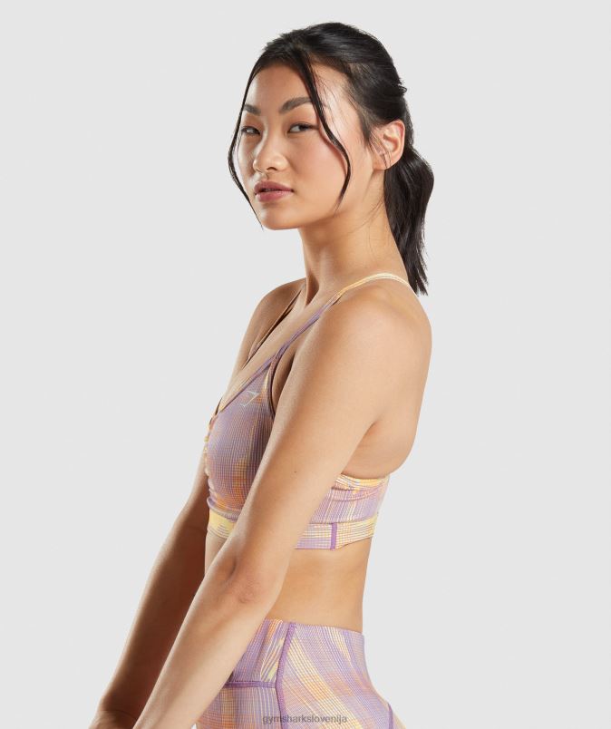 športni športni nedrček ženskeGymshark oranžni tisk J00L2234