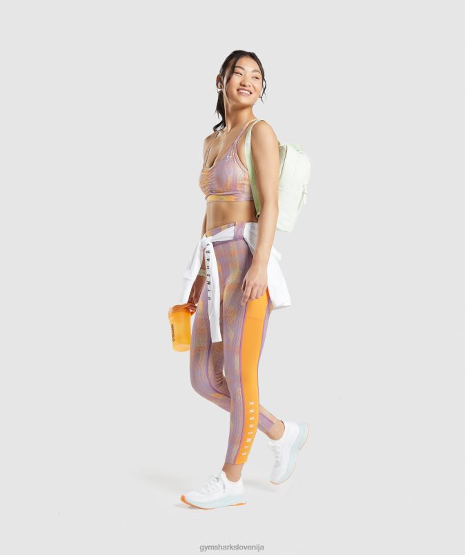 športni športni nedrček ženskeGymshark oranžni tisk J00L2234