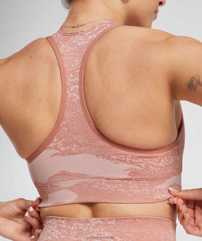 prilagodite maskirni brezšivni športni nedrček ženskeGymshark megleno roza-megleno roza J00L2139
