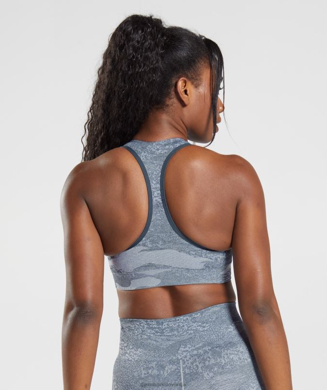 prilagodite maskirni brezšivni športni nedrček ženskeGymshark rečni kamen siva/večerno modra J00L2145
