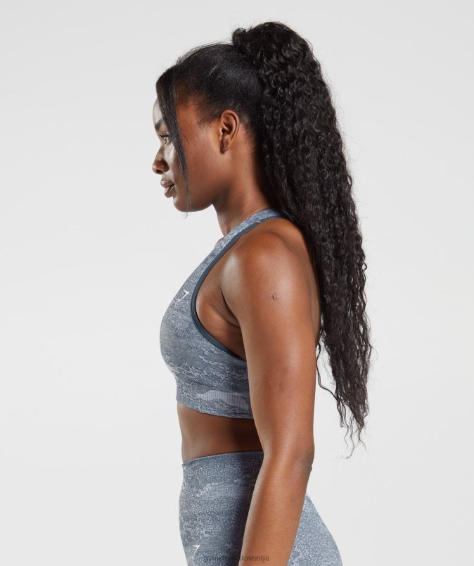 prilagodite maskirni brezšivni športni nedrček ženskeGymshark rečni kamen siva/večerno modra J00L2145